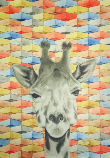 Desenho intitulada "girafaa" por Ivan Schlee, Obras de arte originais