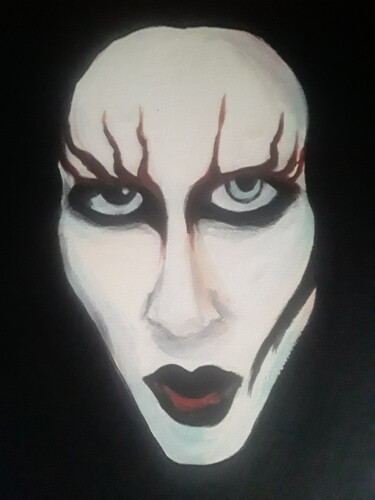 Malerei mit dem Titel "Marilyn Manson" von Ivan Skripel, Original-Kunstwerk, Acryl