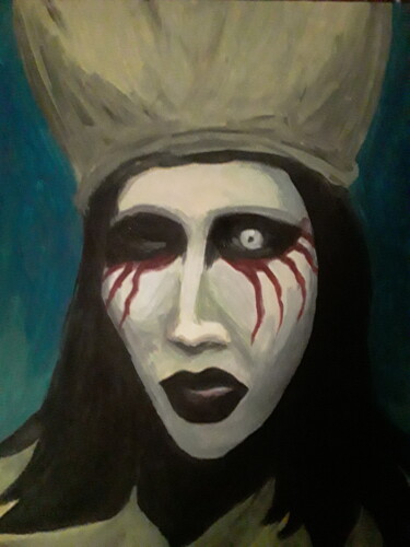 Картина под названием "Gothic Marilyn M." - Иван Скрипель, Подлинное произведение искусства, Гуашь