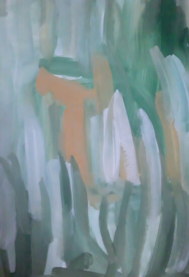Картина под названием "Зеленая Абстракция" - Иван Скрипель, Подлинное произведение искусства, Гуашь