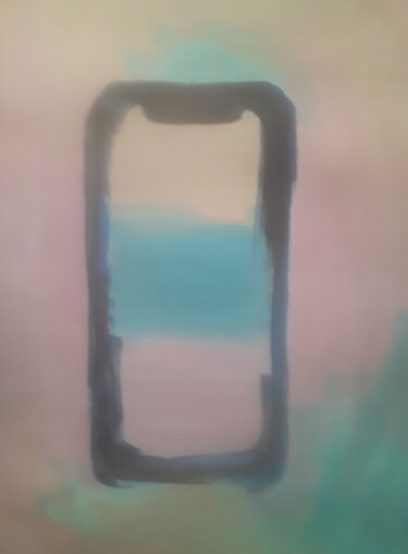 Peinture intitulée "Apple iphone" par Ivan Skripel, Œuvre d'art originale, Gouache
