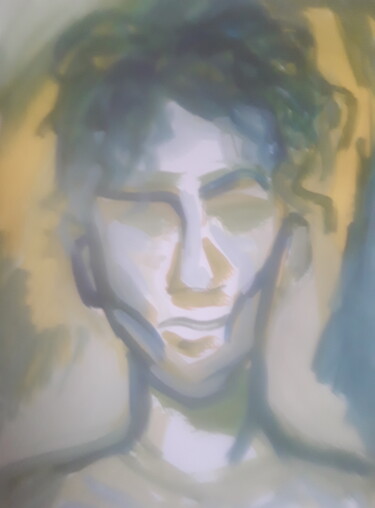 Peinture intitulée "Абстрактный портрет" par Ivan Skripel, Œuvre d'art originale, Gouache