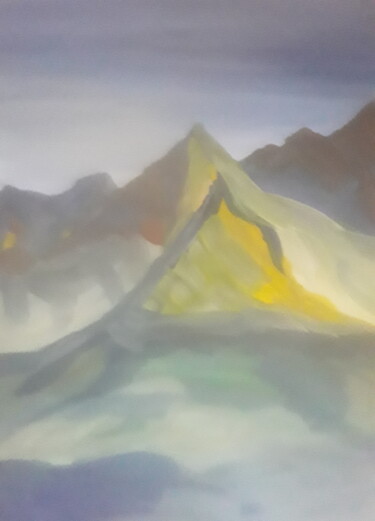Pintura titulada "Peysage de montagne" por Ivan Skripel, Obra de arte original, Gouache