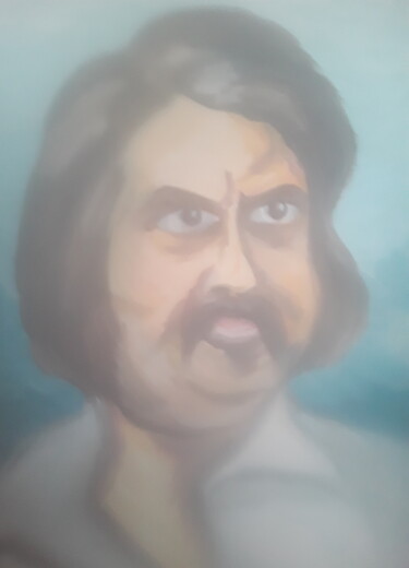 Painting titled "De Balzac" by Ivan Skripel, Original Artwork, Gouache