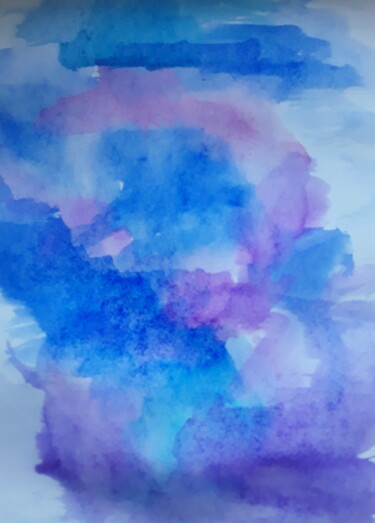 Painting titled "Lilac Fog" by Ivan Skripel, Original Artwork, Watercolor