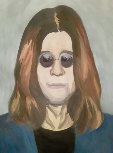 Painting titled "Ozzy Osbourne" by Ivan Skripel, Original Artwork, Gouache