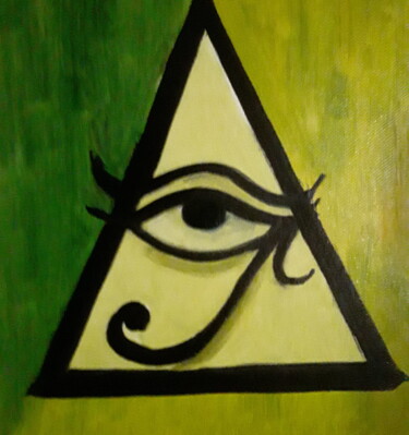Картина под названием "Eye of god" - Иван Скрипель, Подлинное произведение искусства, Масло Установлен на Деревянная рама дл…