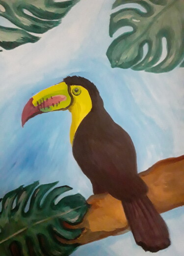 "Tropical bird" başlıklı Tablo Иван Скрипель tarafından, Orijinal sanat, Zamklı boya