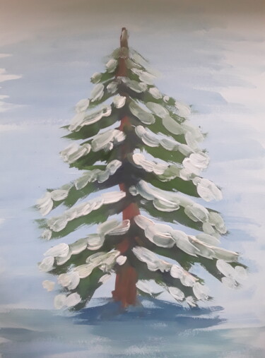 "Christmas tree in t…" başlıklı Tablo Иван Скрипель tarafından, Orijinal sanat, Guaş boya
