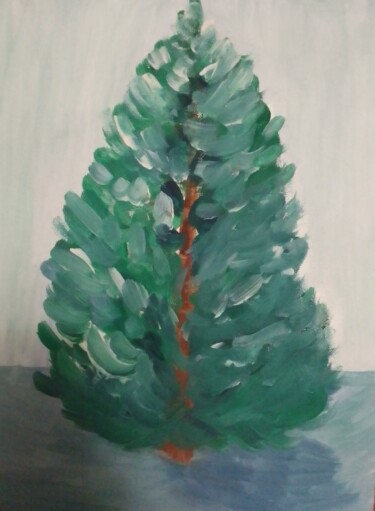 Картина под названием "Green green" - Иван Скрипель, Подлинное произведение искусства, Гуашь