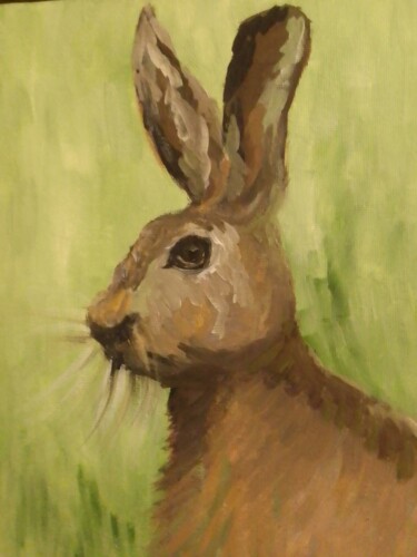 Painting titled "Hare hare" by Ivan Skripel, Original Artwork, Gouache