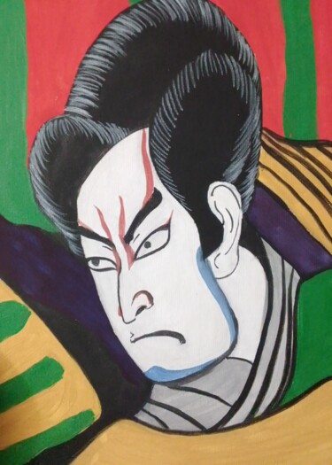 Pittura intitolato "Samurai" da Ivan Skripel, Opera d'arte originale, Tempera