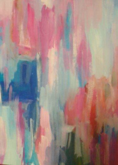 Картина под названием "Pink rain" - Иван Скрипель, Подлинное произведение искусства, Гуашь