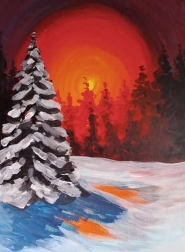 Peinture intitulée "Зимняя сказка" par Ivan Skripel, Œuvre d'art originale, Acrylique