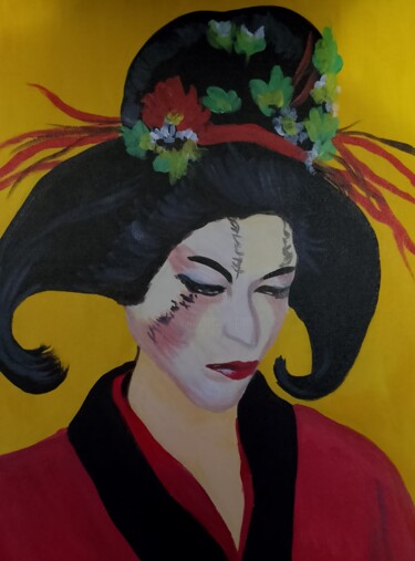Картина под названием "Japanese girl" - Иван Скрипель, Подлинное произведение искусства, Акрил