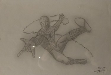 Drawing titled "Spiderman" by Ivan Yanshin, Original Artwork, Pencil