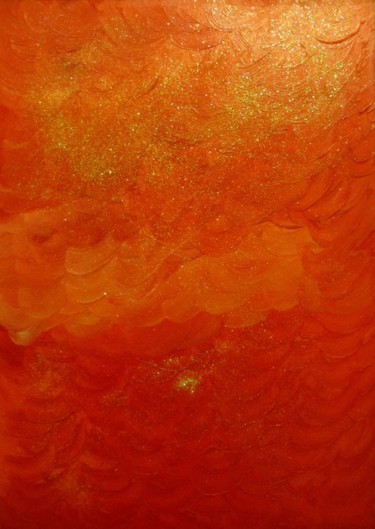 Painting titled "Tramonto Rosso" by Ivana Castelliti, Original Artwork, Other