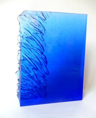 Sculpture titled "SEA WAVE" by Ivana Pelouchová (IVANEL), Original Artwork, Glass