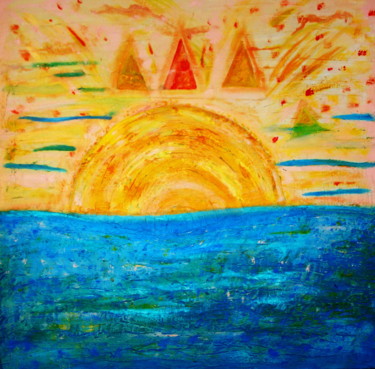 Peinture intitulée "Sun bath" par Ivana Pelouchová (IVANEL), Œuvre d'art originale, Acrylique