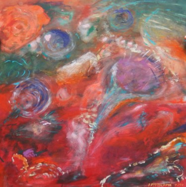 제목이 "Red flower"인 미술작품 Ivana Pelouchová (IVANEL)로, 원작, 아크릴