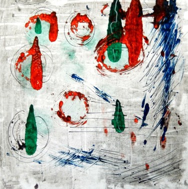 Printmaking titled "Abstract 1" by Ivana Pelouchová (IVANEL), Original Artwork, Monotype