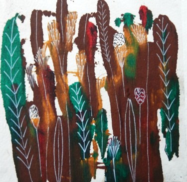 Estampas & grabados titulada "Grass" por Ivana Pelouchová (IVANEL), Obra de arte original, Monotipia