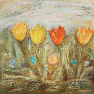 Painting titled "TULIPS" by Ivana Pelouchová (IVANEL), Original Artwork, Acrylic