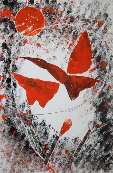 Отпечатки и Гравюры под названием "Bird II" - Ivana Pelouchová (IVANEL), Подлинное произведение искусства, Масло