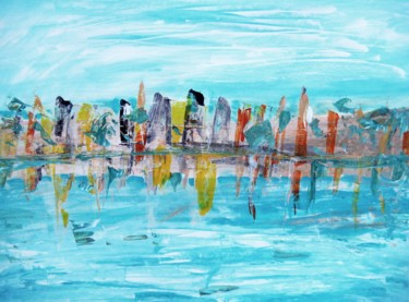 Painting titled "By the sea" by Ivana Pelouchová (IVANEL), Original Artwork, Acrylic