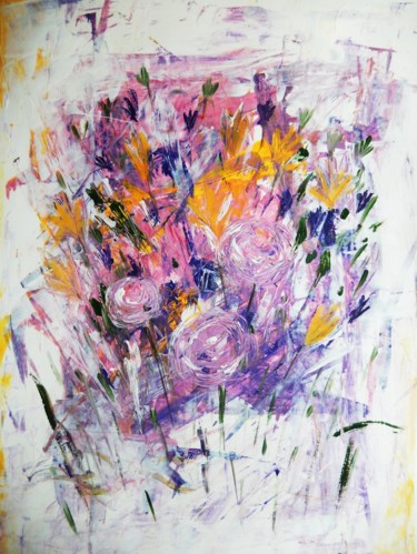 Peinture intitulée "Summer bouquet" par Ivana Pelouchová (IVANEL), Œuvre d'art originale, Acrylique