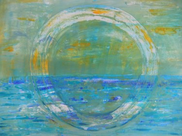 Peinture intitulée "Blue circle" par Ivana Pelouchová (IVANEL), Œuvre d'art originale, Acrylique