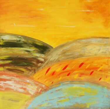 Pintura intitulada "Summer landscape" por Ivana Pelouchová (IVANEL), Obras de arte originais, Acrílico Montado em Armação em…