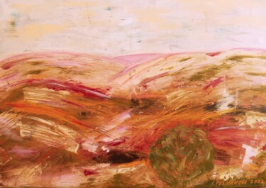 Painting titled "Pink landscape" by Ivana Pelouchová (IVANEL), Original Artwork, Acrylic
