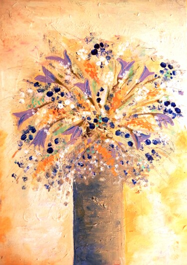 Peinture intitulée "A bouquet of meadow…" par Ivana Pelouchová (IVANEL), Œuvre d'art originale, Acrylique Monté sur Châssis…