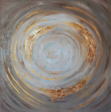 Malarstwo zatytułowany „Golden nebula” autorstwa Ivana Pelouchová (IVANEL), Oryginalna praca, Akryl Zamontowany na Drewniana…