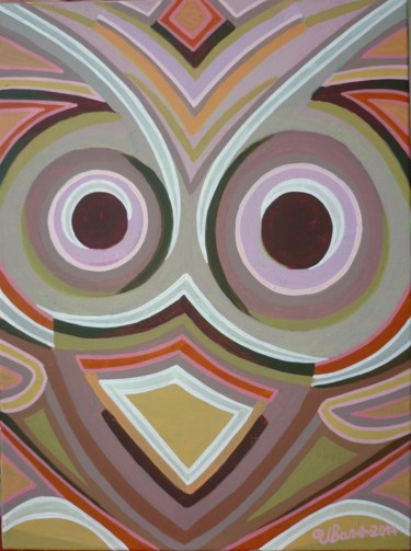 Painting titled "Owl" by Ivan Arabadzhiev, Original Artwork, Acrylic