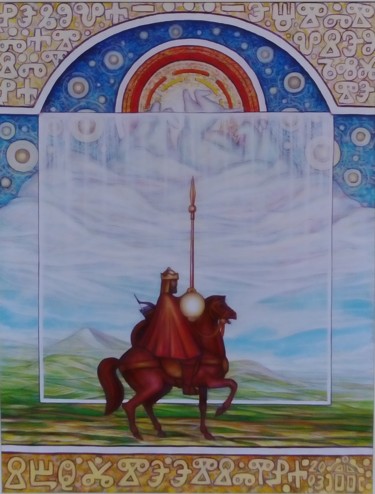 Painting titled "The Warrior-The Kin…" by Ivan Arabadzhiev, Original Artwork, Oil