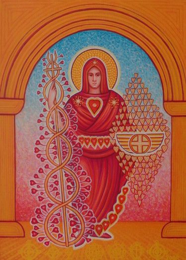 Painting titled "Virgin" by Ivan Arabadzhiev, Original Artwork, Oil