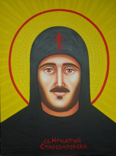 Painting titled "St. Ignatiy Staroza…" by Ivan Arabadzhiev, Original Artwork, Oil