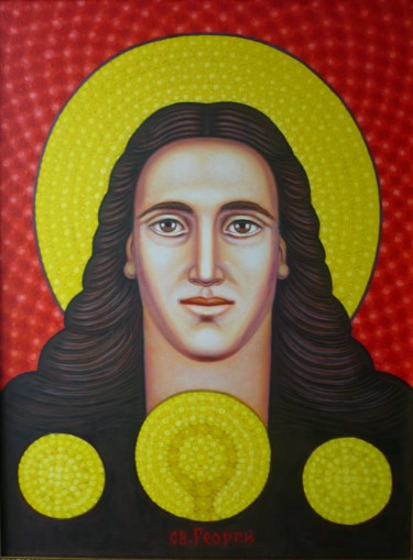 Painting titled "Saint George 2" by Ivan Arabadzhiev, Original Artwork, Oil