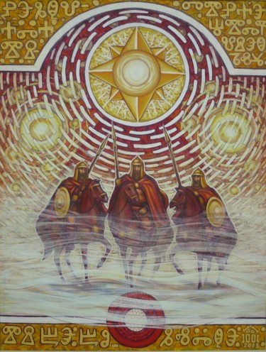 Painting titled "The three Magi (Bal…" by Ivan Arabadzhiev, Original Artwork, Oil