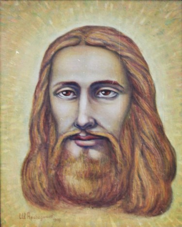 Painting titled "Christ" by Ivan Arabadzhiev, Original Artwork, Oil