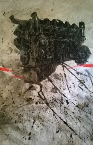 Peinture intitulée "Barrage / Roadblock" par Irene Ivancic, Œuvre d'art originale, Huile