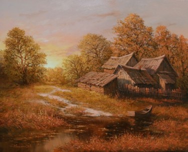 Картина под названием "five houses" - Ivanenko, Подлинное произведение искусства, Масло