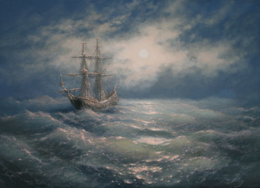 Ζωγραφική με τίτλο "Fifth ocean" από Ivanenko, Αυθεντικά έργα τέχνης, Λάδι