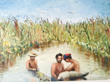 Pintura intitulada "O Peixe-dos-Pescado…" por Ivanete Prado, Obras de arte originais, Óleo