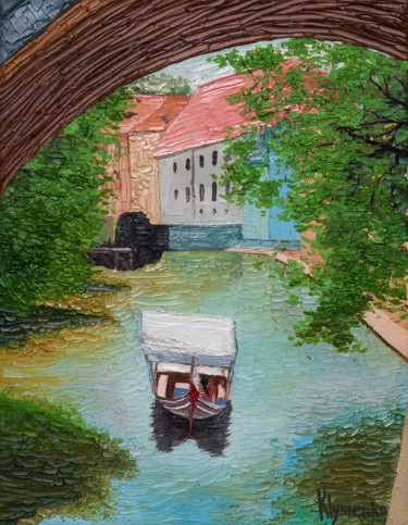 Pintura titulada "Watermill, Prague" por Ivan Klymenko, Obra de arte original, Oleo