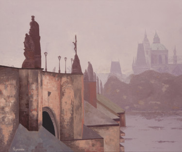 Painting titled "Charles Bridge, Pra…" by Ivan Klymenko, Original Artwork, Oil