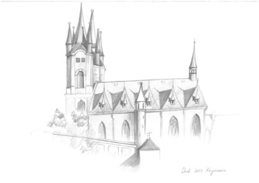 Desenho intitulada "Church of st. Nicho…" por Ivan Klymenko, Obras de arte originais, Lápis