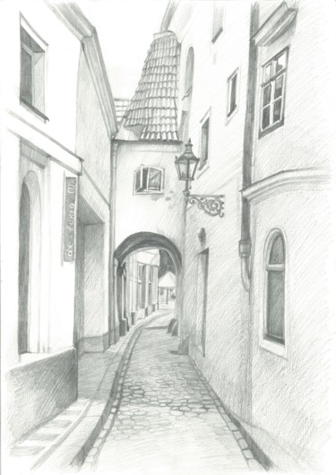 Dibujo titulada "Vejvodova, Prague" por Ivan Klymenko, Obra de arte original, Lápiz